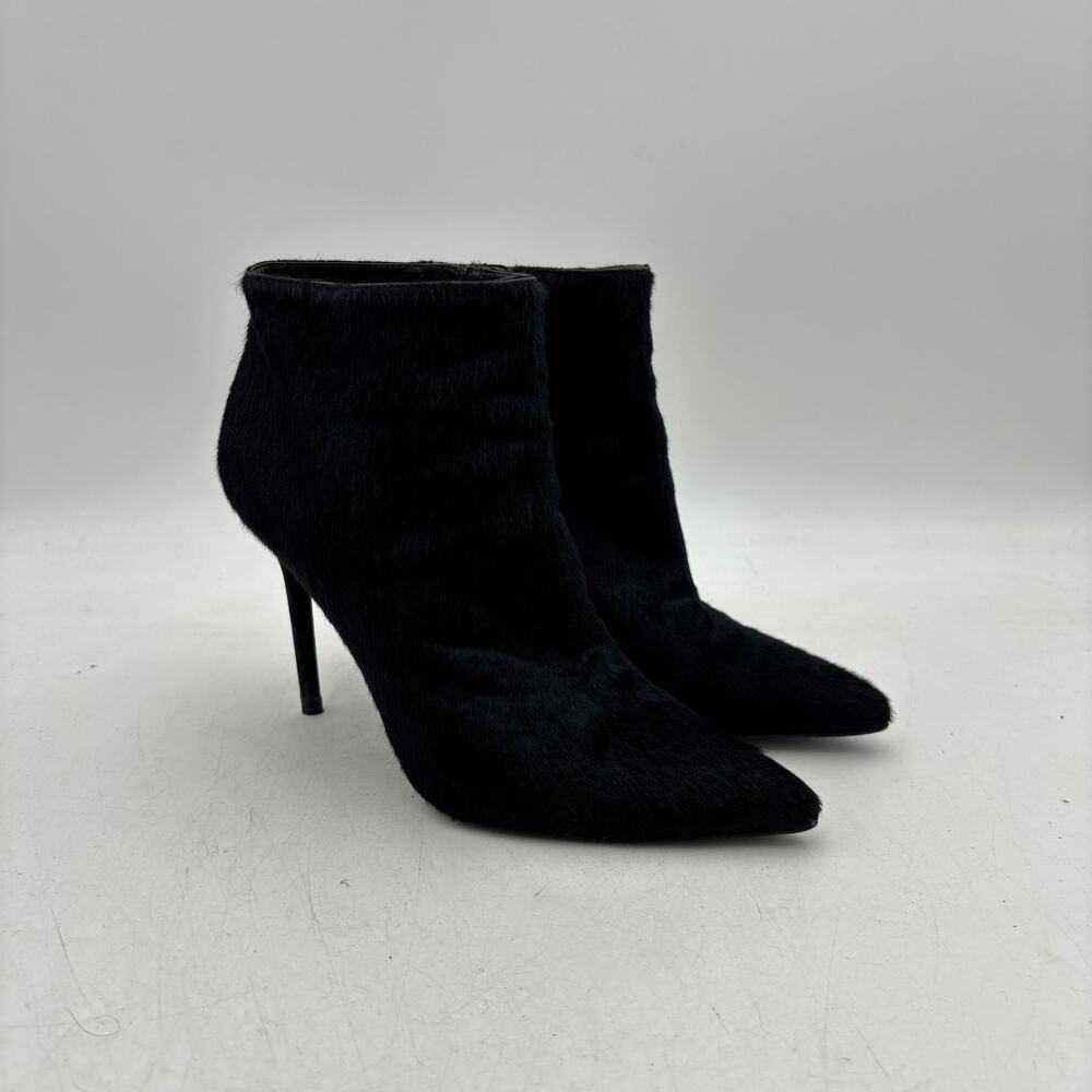 Stuart Weitzman Black Ponyhair Stiletto Ankle Boots Women’s 37.5 US 7.5